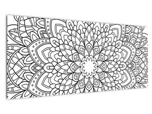 Obraz - černobílá mandala