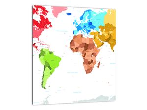 Obraz - barevná mapa světa